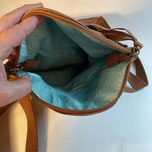 Audrey Brooke turquoise soft leather large zip satchel many compartments - Picture 2 of 16